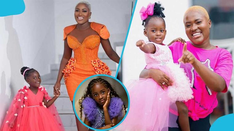 Fella Makafui's daughter looks splendid in a stylish purple gown and braids hairstyle for her 6th birthday shoot