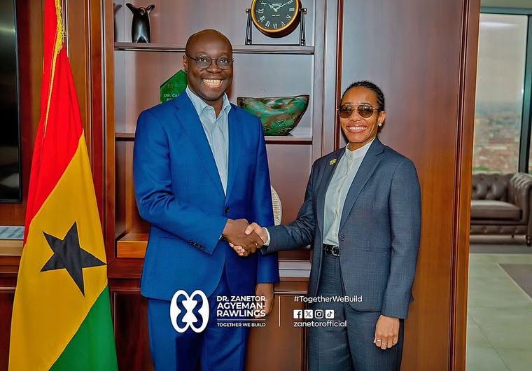 Zanetor Agyeman-Rawlings meets Ato Forson as she begins new ministerial role