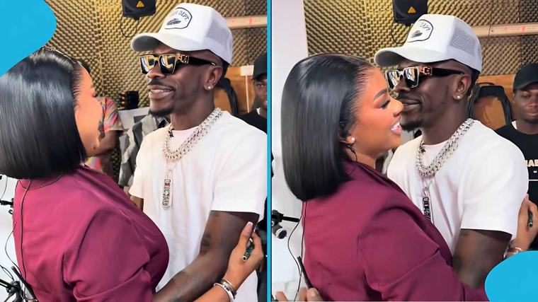Shatta Wale and Serwaa Amihere turn heads with a lovely and memorable moment on set, fans react