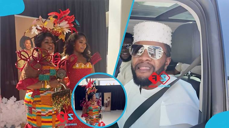 Ogidi Brown's mom steals the bride's shine with her giant feathered headpiece at his lavish wedding